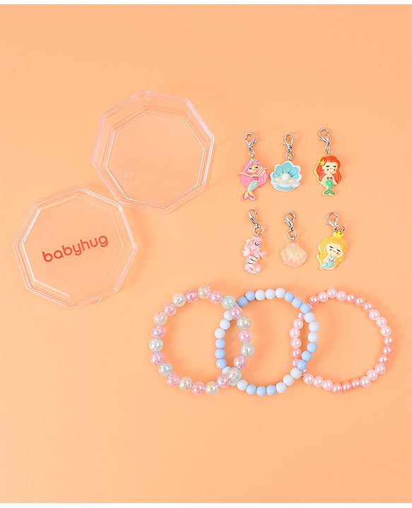 Babyhug Bracelets & Bangles with Mermaid Applique Charms Free Size Pack of 3 - Multicolor