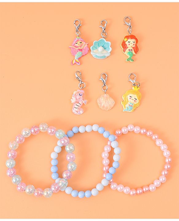 Babyhug Bracelets & Bangles with Mermaid Applique Charms Free Size Pack of 3 - Multicolor