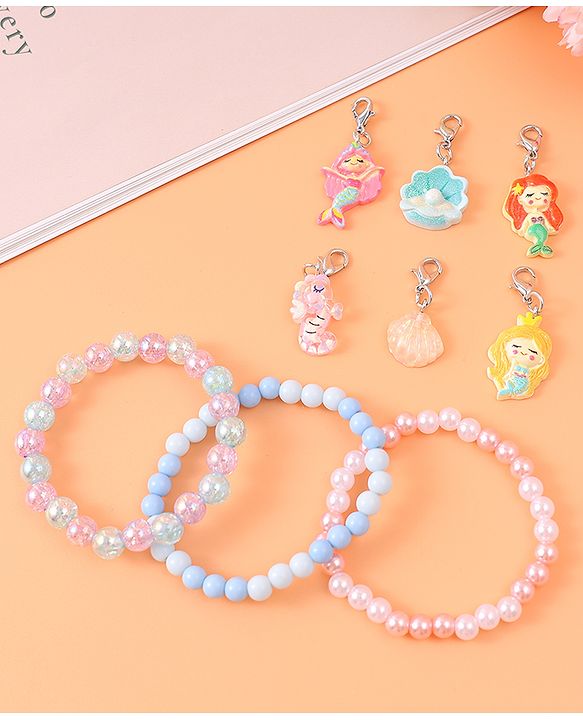 Babyhug Bracelets & Bangles with Mermaid Applique Charms Free Size Pack of 3 - Multicolor