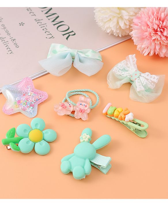 Babyhug Hair Accessories with Bow Applique Combo Sets - Multicolor