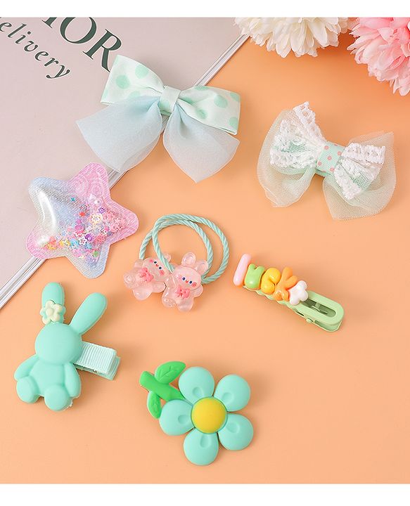 Babyhug Hair Accessories with Bow Applique Combo Sets - Multicolor
