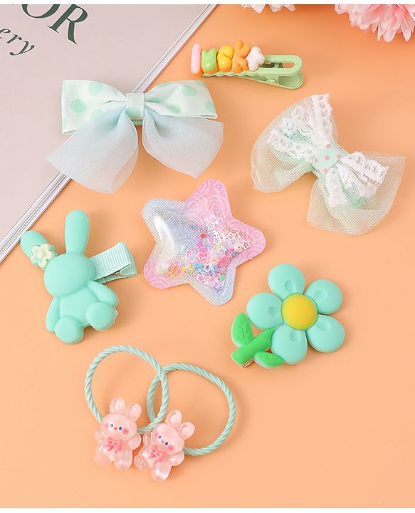 Babyhug Hair Accessories with Bow Applique Combo Sets - Multicolor
