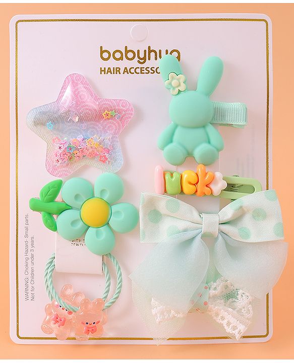 Babyhug Hair Accessories with Bow Applique Combo Sets - Multicolor