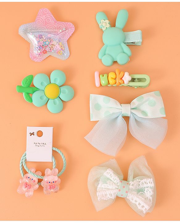 Babyhug Hair Accessories with Bow Applique Combo Sets - Multicolor