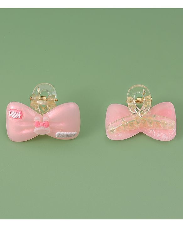 Babyhug Hair Pins And Clips  with Bow Appliques Pack of 6 - Pink