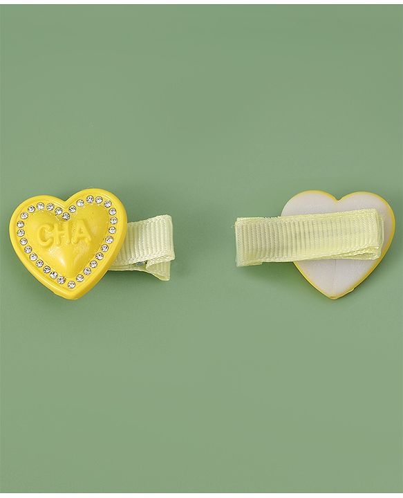 Babyhug Hair Pins And Clips with Bow Applique Pack of 8 - Yellow