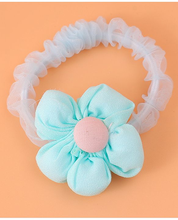 Babyhug Rubber Bands & Scrunchies  with Bow Applique Pack of 5  - Blue