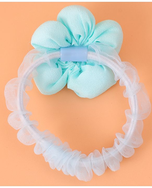 Babyhug Rubber Bands & Scrunchies  with Bow Applique Pack of 5  - Blue