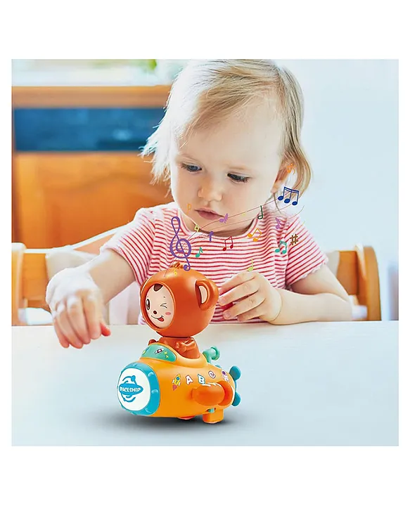 Sanjary Monkey Space Car for Kids Animal Spaceship Toys Face Changing Walking Animal Babies Toy with Lights and Sounds for Kids Color May Vary Online India Buy Musical Toys for 0 24 Months