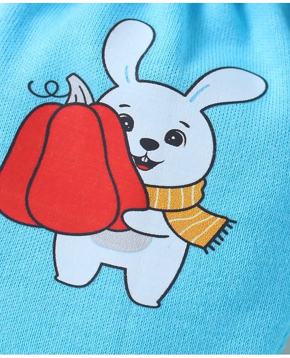 Babyhug 100% Cotton Knit Mittens with Bear Print Pack of 3 - Light Blue Red & Yellow