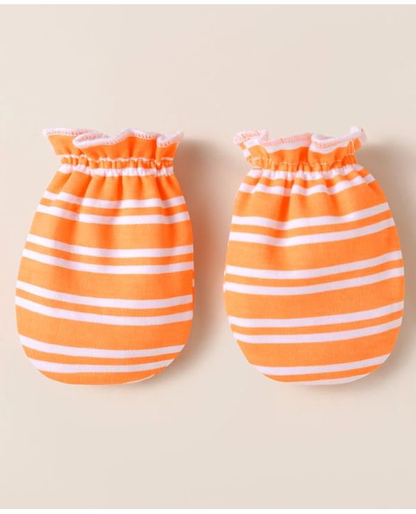 Babyhug Interlock Mittens With Animal Print Pack of 3 - Orange Green & Purple
