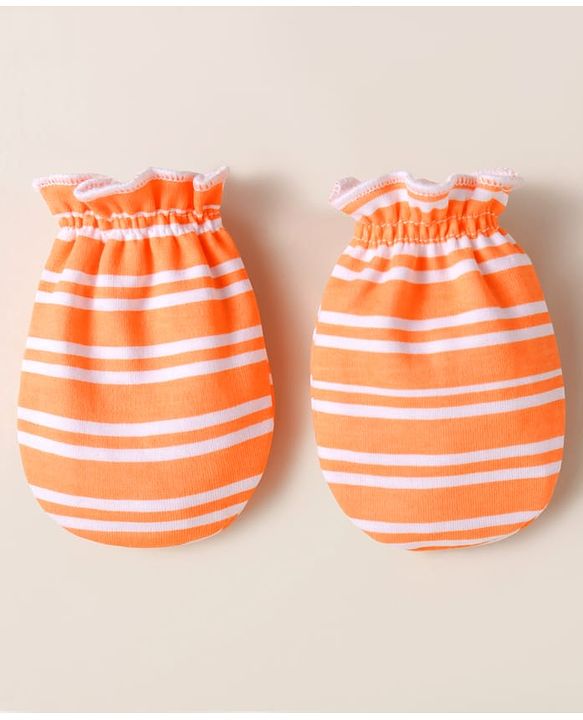 Babyhug Interlock Mittens With Animal Print Pack of 3 - Orange Green & Purple