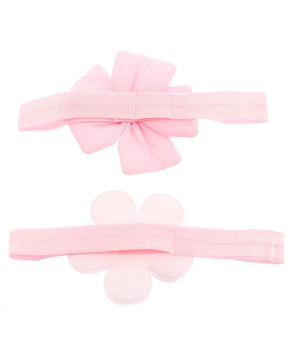 Babyhug Free Size Headbands With Floral Applique Pack of 2 - Pink