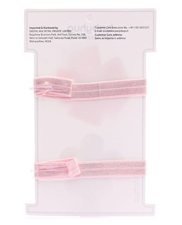 Babyhug Free Size Headbands With Floral Applique Pack of 2 - Pink