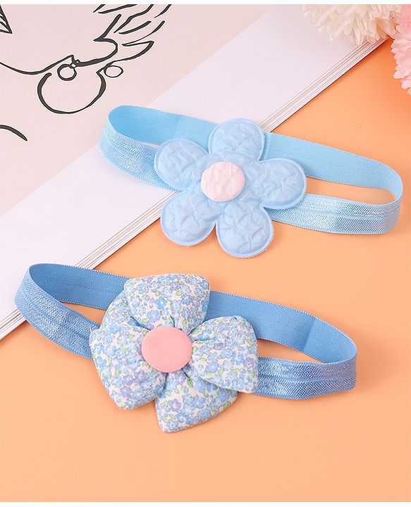Babyhug Free Size Headbands With Floral Applique Pack of 2 - Purple