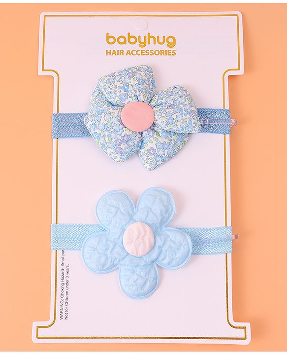 Babyhug Free Size Headbands With Floral Applique Pack of 2 - Purple