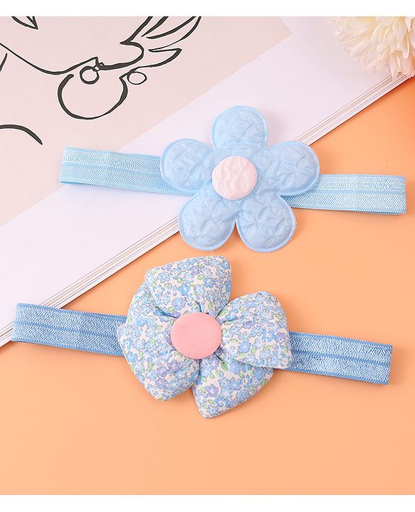 Babyhug Free Size Headbands With Floral Applique Pack of 2 - Purple