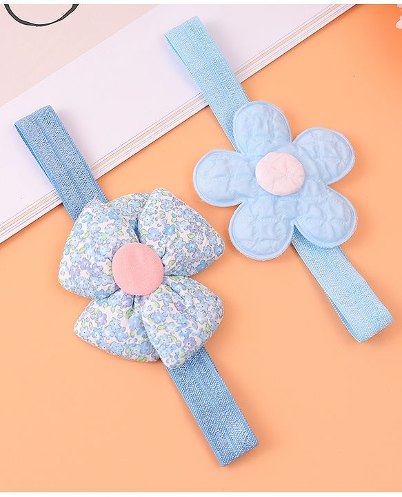 Babyhug Free Size Headbands With Floral Applique Pack of 2 - Purple
