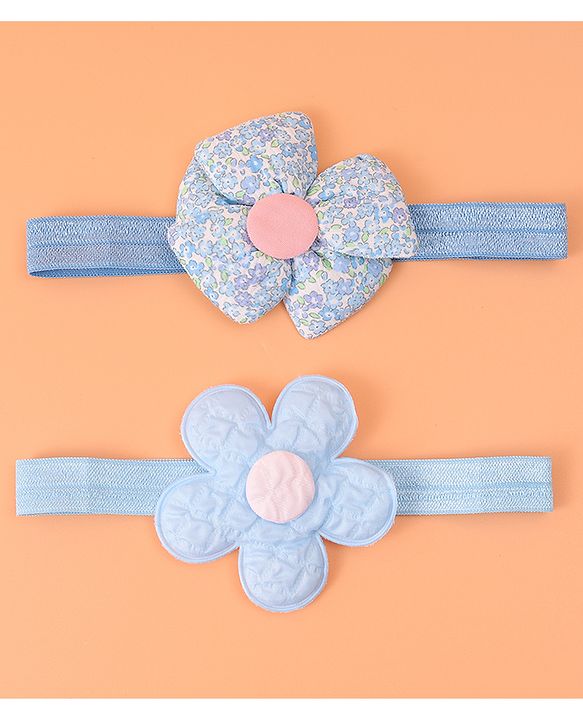 Babyhug Free Size Headbands With Floral Applique Pack of 2 - Purple