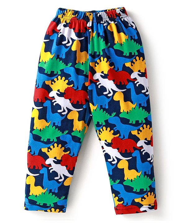 Babyhug Cotton Knit Full Sleeves Night Suit with Aeroplane Print - Navy Blue