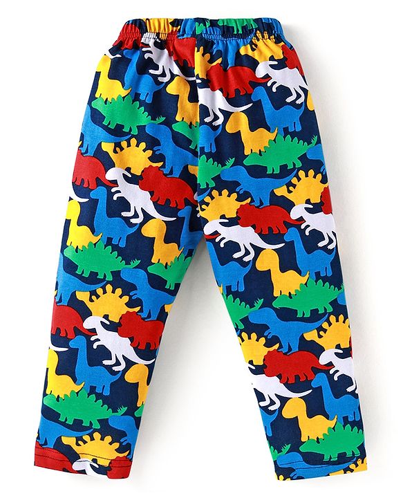 Babyhug Cotton Knit Full Sleeves Night Suit with Aeroplane Print - Navy Blue