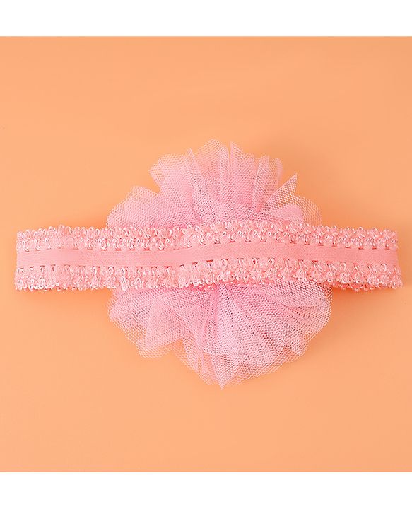 Babyhug Headbands with Bow & Floral Applique Free Size Pack of 2 - Pink & Light Blue