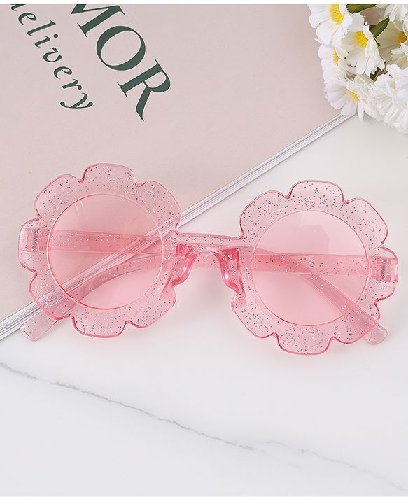 Babyhug Hairband & Sunglasses Combo Set with Floral Applique Free Size - Pink
