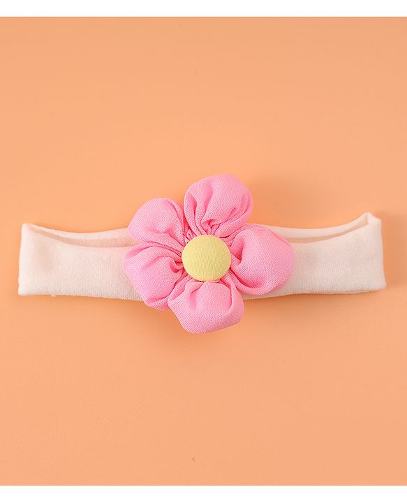 Babyhug Free Size Headbands With Bow & Floral Applique Pack Of 4 - Multicolour