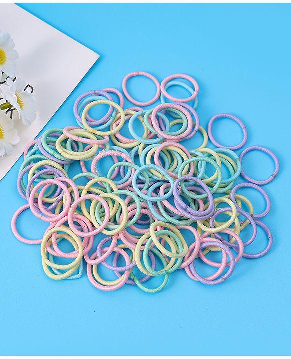 Babyhug Hair Rubber Bands Pack of 100 - Multicolor
