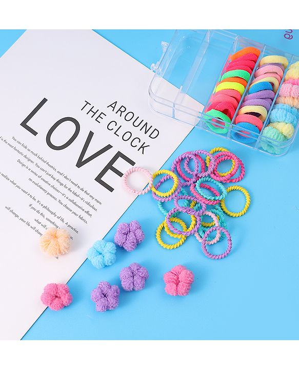 Babyhug Hair Rubber Bands Pack of 60 - Multicolor