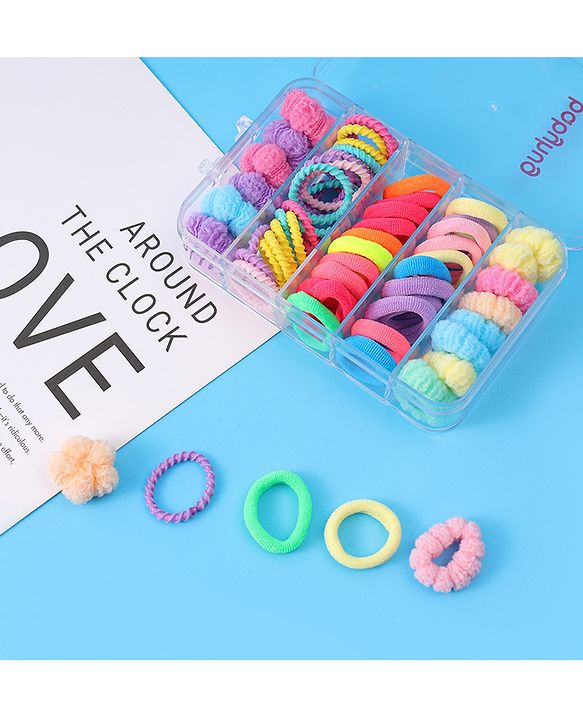 Babyhug Hair Rubber Bands Pack of 60 - Multicolor