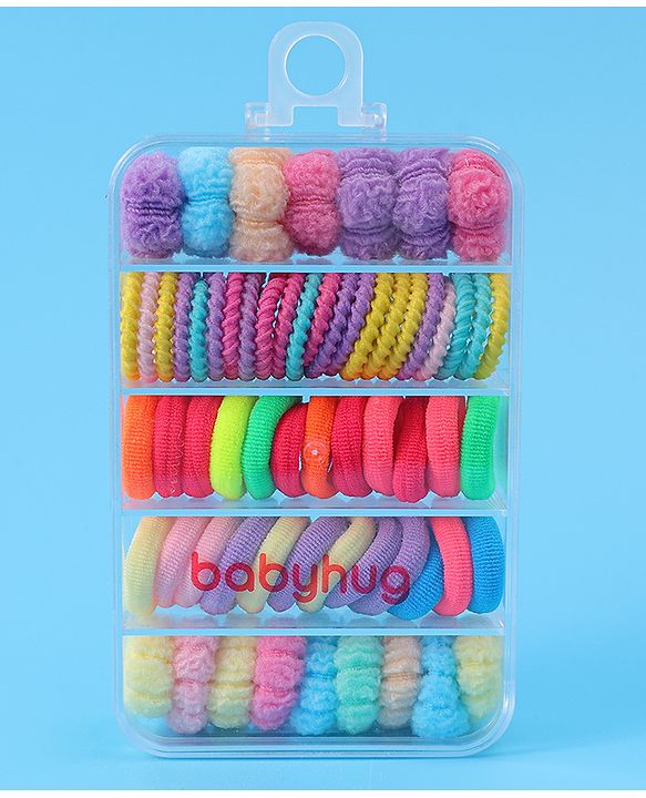 Babyhug Hair Rubber Bands Pack of 60 - Multicolor