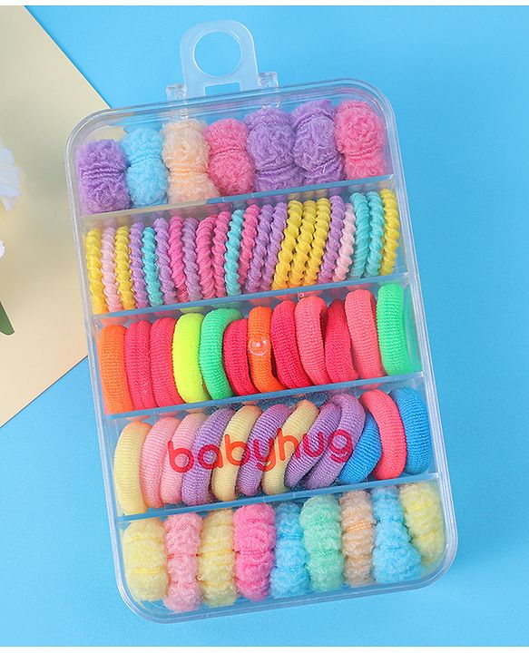 Babyhug Hair Rubber Bands Pack of 60 - Multicolor