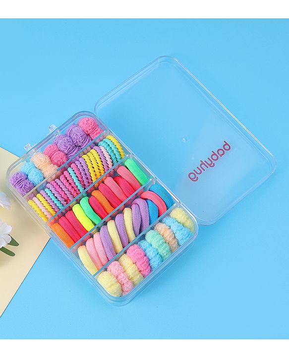 Babyhug Hair Rubber Bands Pack of 60 - Multicolor