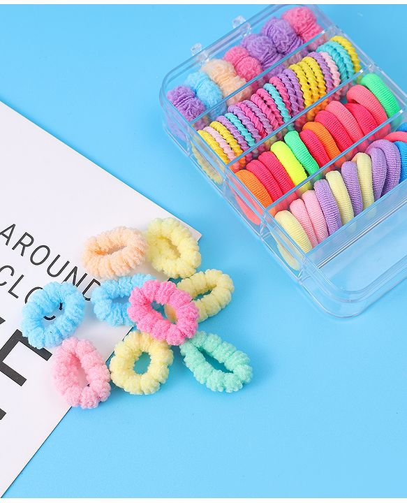 Babyhug Hair Rubber Bands Pack of 60 - Multicolor