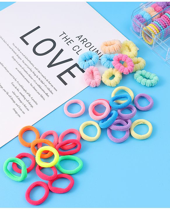 Babyhug Hair Rubber Bands Pack of 60 - Multicolor