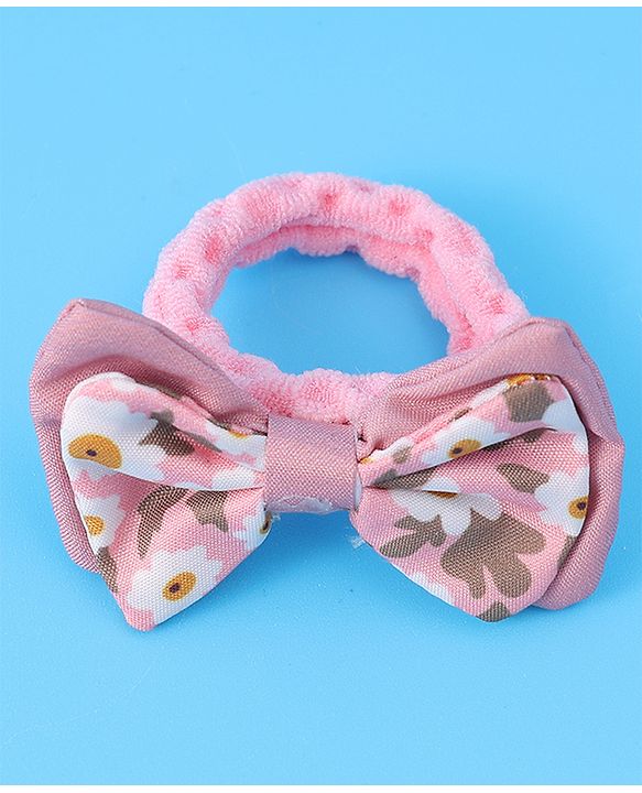 Pine Kids Hair Rubber Bands With Bow Applique Pack of 5 - Multicolour