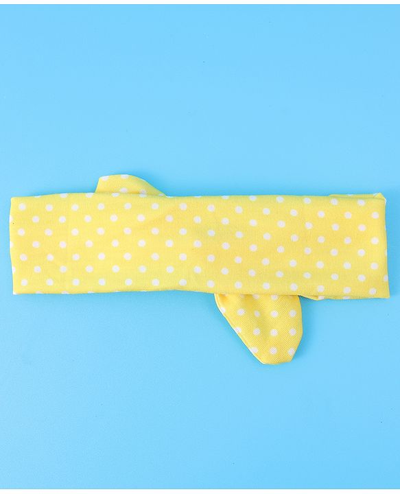 Babyhug Headbands with Bow Applique & Polka Dots Print Free Size Pack of 3 - White & Yellow