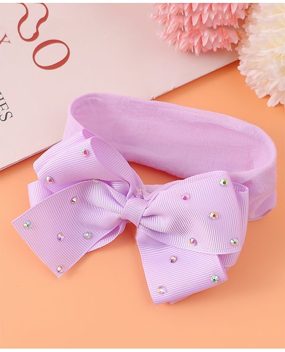Babyhug Headband With Bow Applique  - Purple