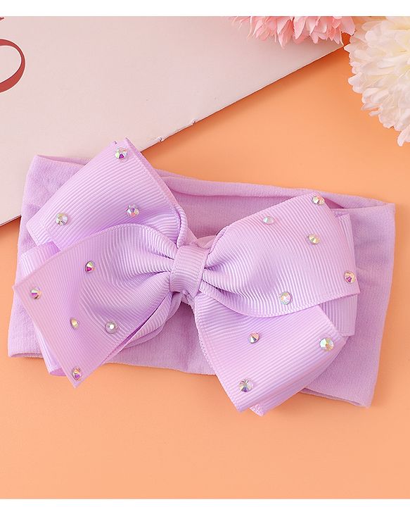 Babyhug Headband With Bow Applique  - Purple