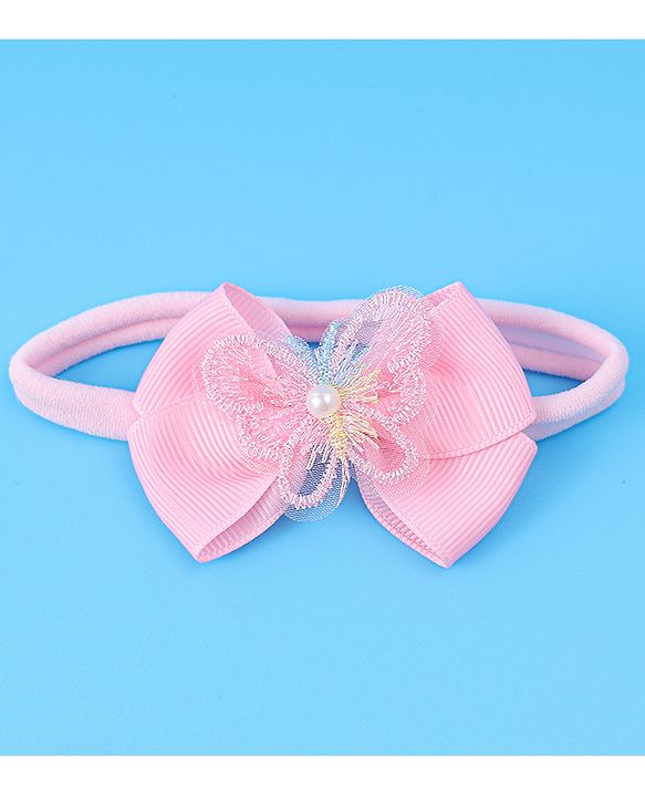 Babyhug Headbands With Bow Applique Pack of 3 - Pink White & Purple