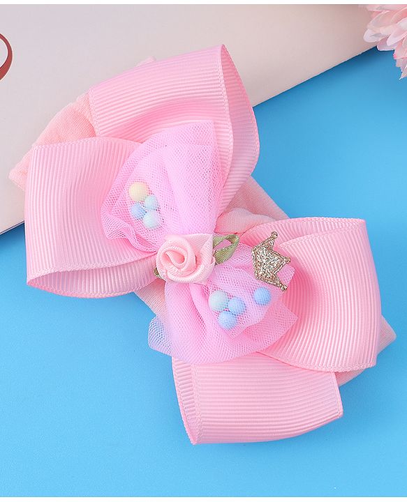 Babyhug Headband With Bow Applique - Pink
