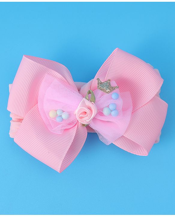 Babyhug Headband With Bow Applique - Pink