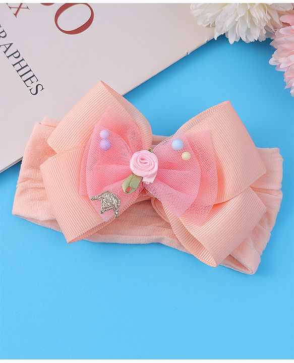 Babyhug Headband With Bow Applique - Pink