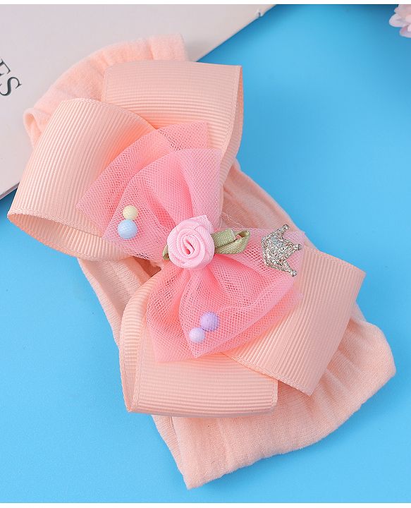 Babyhug Headband With Bow Applique - Pink