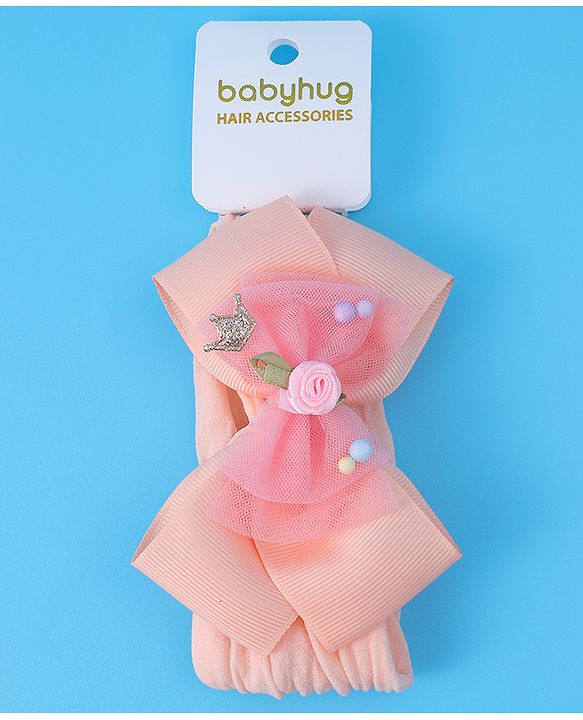 Babyhug Headband With Bow Applique - Pink
