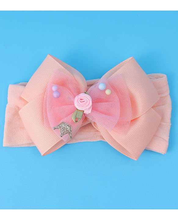 Babyhug Headband With Bow Applique - Pink