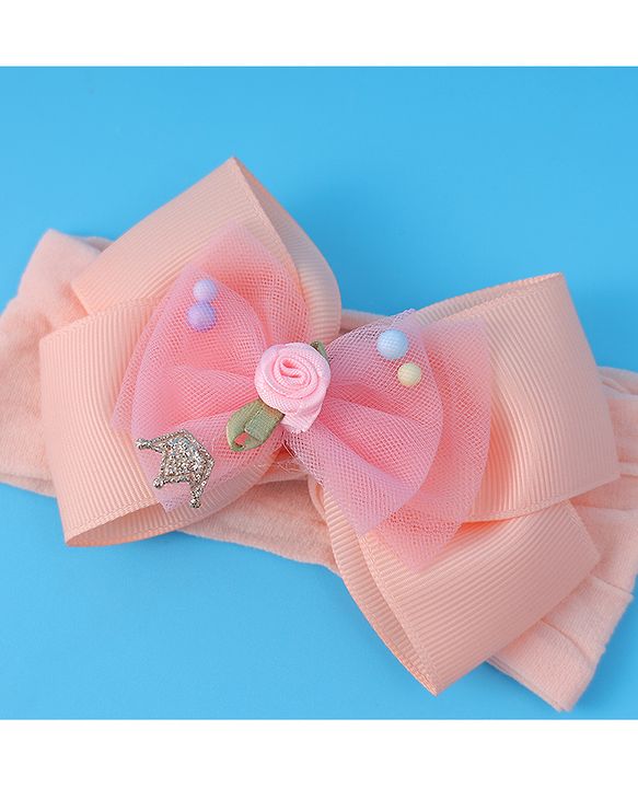 Babyhug Headband With Bow Applique - Pink