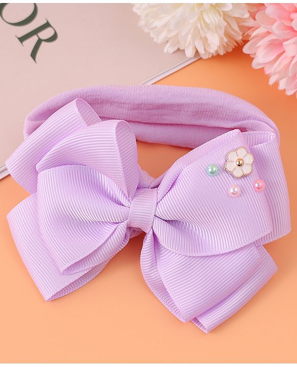 Babyhug Headband With Bow Applique - Purple