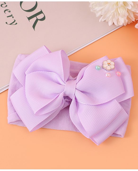 Babyhug Headband With Bow Applique - Purple